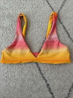 Skatie Yellow Pink Orange Ombre Bikini Top